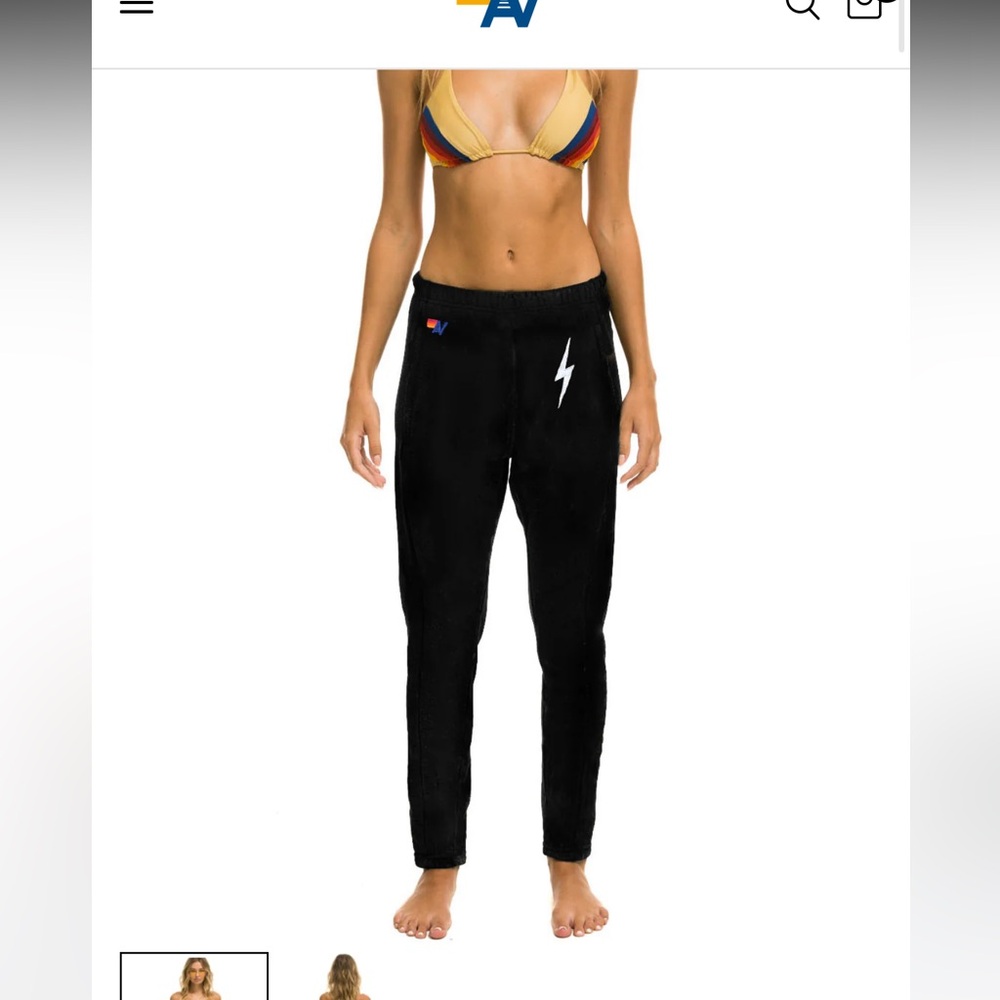 Aviator nation, bolt stitch jogger in black size small